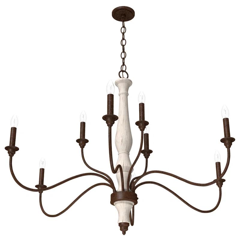Hunter Fan Teren 9 - Light Candle Style Tiered Chandelier
