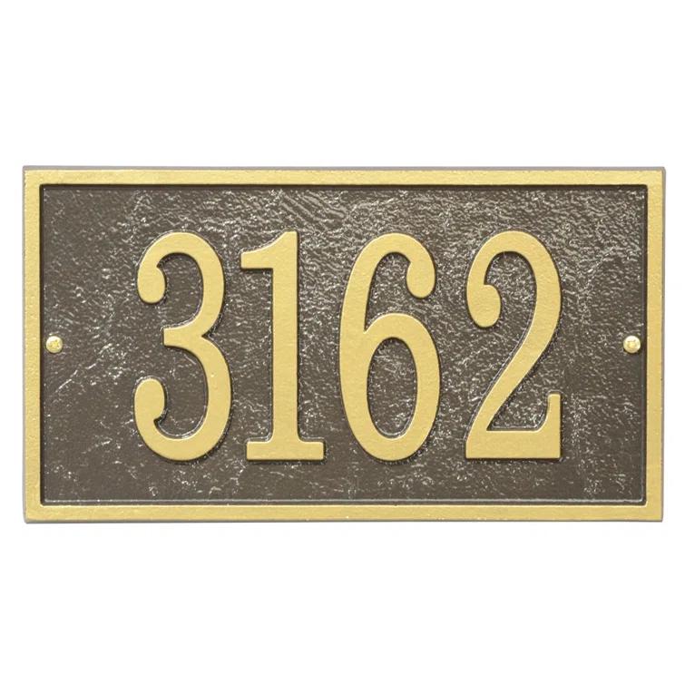 Bronze and Gold Rectangular Metal Address Plaque