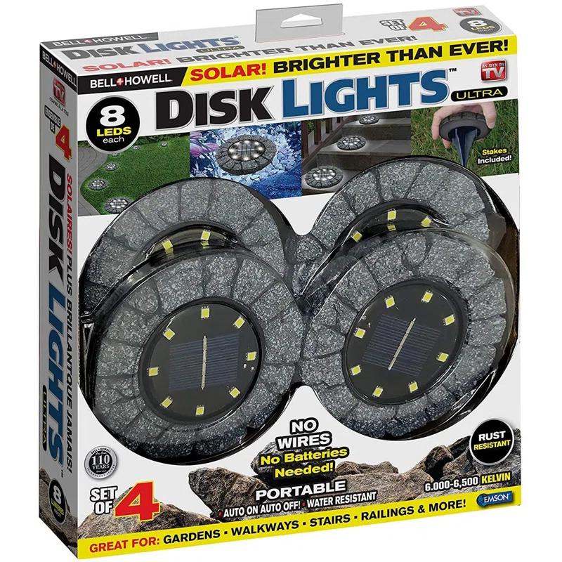 Bell + Howell Stone Low Voltage Solar Powered Integrated LED Pathway Light Pack (Set of 4)