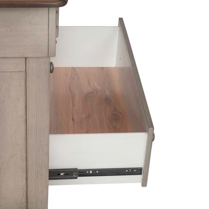 Dynoson Ivy Hollow 3 Drawer Bedside Night Stand With Charging Station