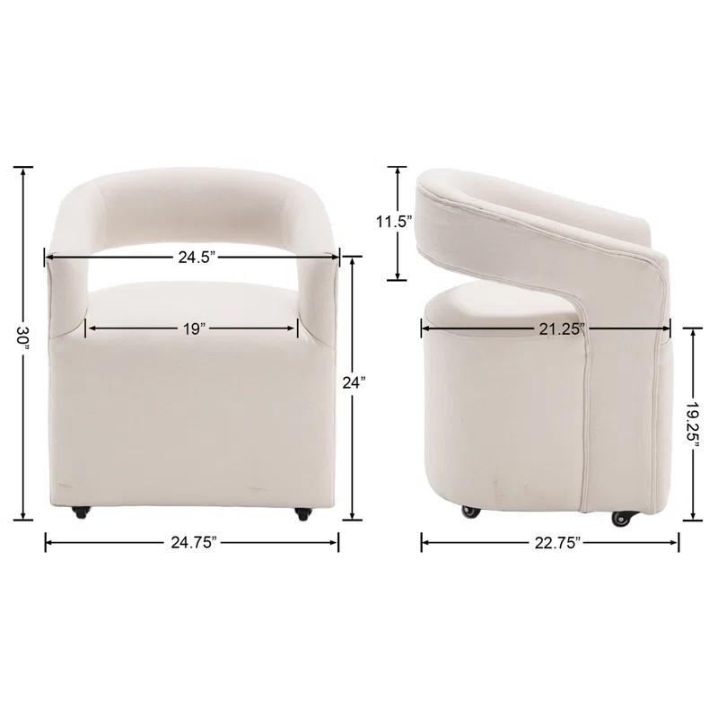 Orren Ellis Modern Dining Chairs Upholstered Dining Room Chairs Accent Chairs With Casters For Dining Room Living Room Set of 2