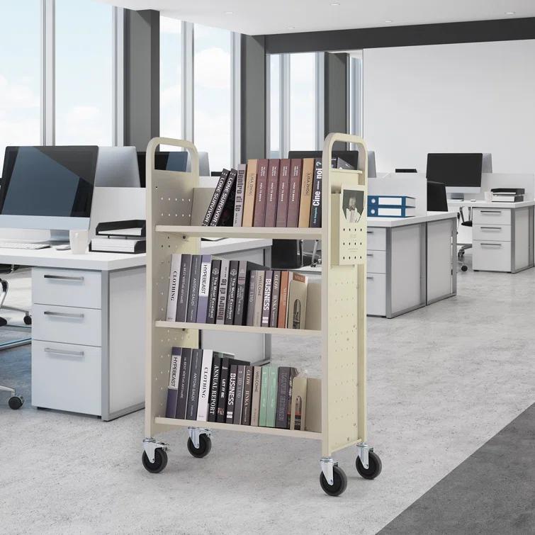 Stellweilan Tessberg 49.2'' H Book Cart with Wheels