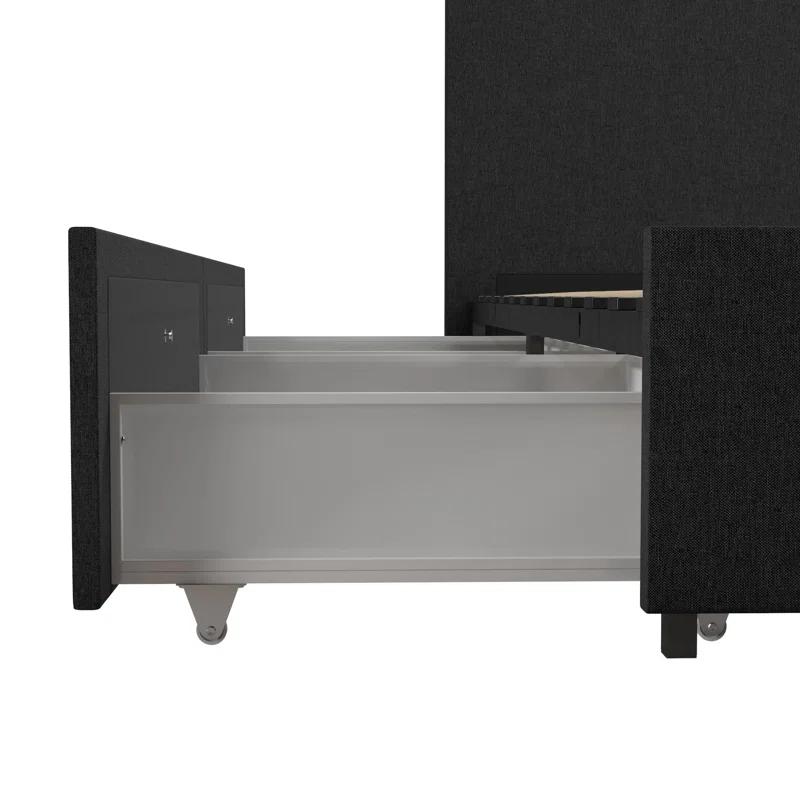 Novogratz Kelly Upholstered Unfinished Platform Storage Bed