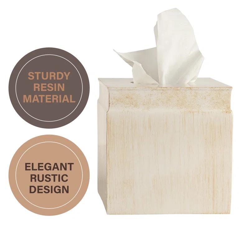 Creative Scents Rustic Luxe Square Tissue Box Cover