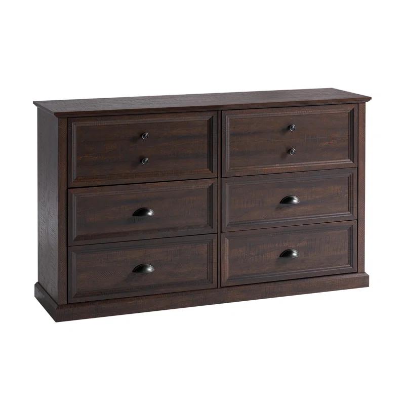 Winston Porter 58" Farmhouse 6 Drawer Dresser