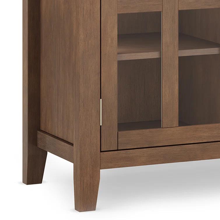 Simpli Home Artisan 53"W Solid Wood Contemporary Tall TV Stand for TVs up to 60" with Adjustable Shelves