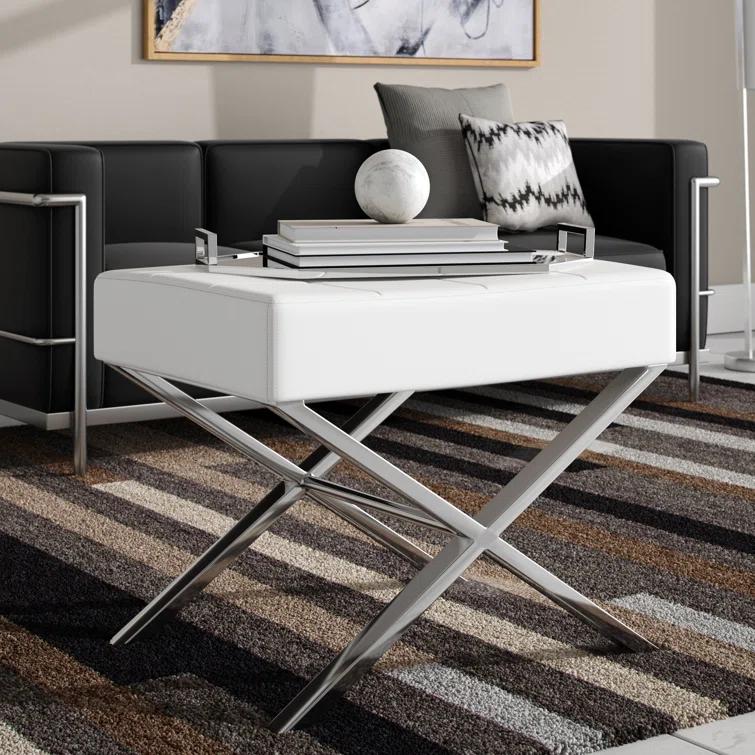 Ivy Bronx Halewood 24.5" Tufted Rectangle Standard Ottoman & Reviews | Wayfair