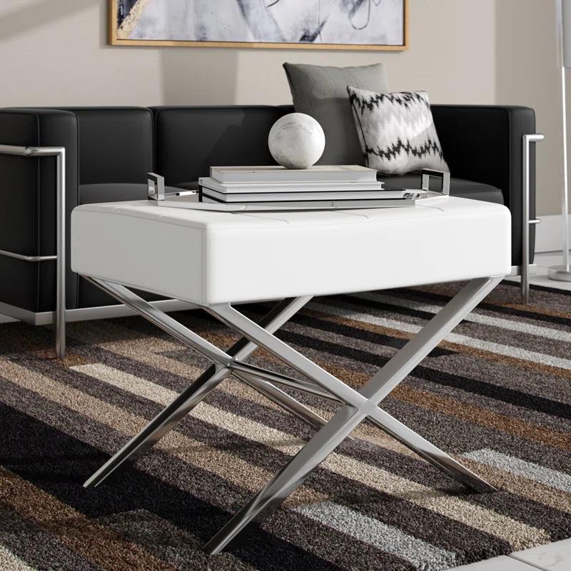 Ivy Bronx Halewood Faux Leather Ottoman