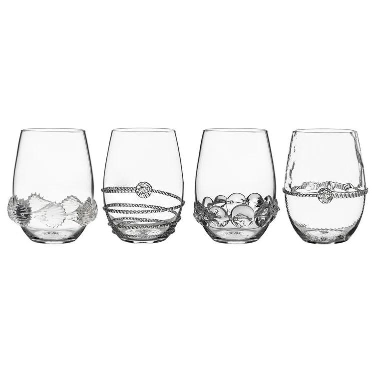 Juliska Heritage 12 oz. Stemless Wine Glass Assorted (Set of 4)