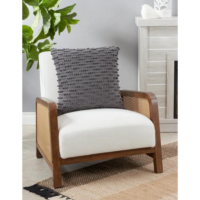 Saro Theo Collection Ruffled Cotton Throw Pillow