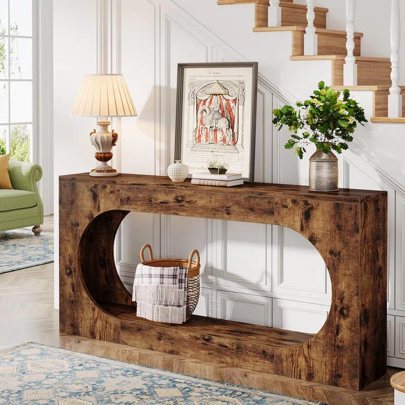 Millwood Pines 63-Inch Console Table,Narrow Sofa Table Behind Couch