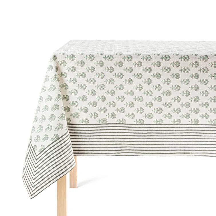 over&back Hand-Blocked Tablecloth