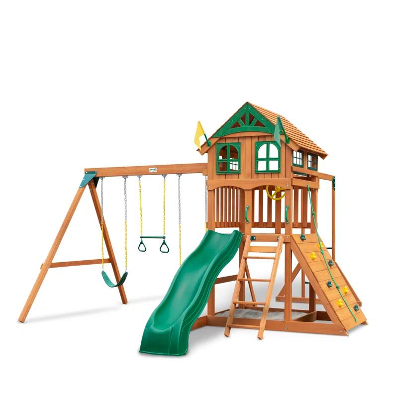 Gorilla Playsets Avalon w/ Wood Roof & Monkey Bars - Professional Installation Available