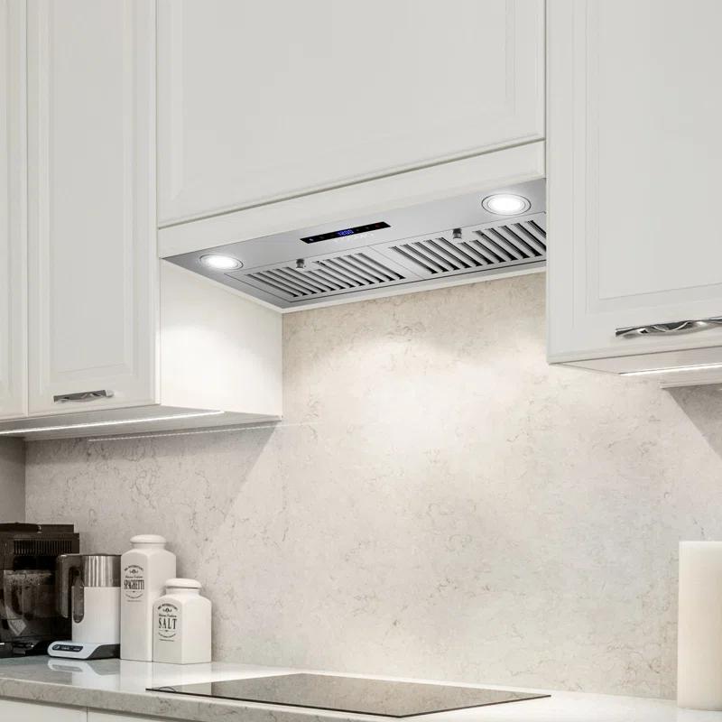 Cosmo 30 in. Lumin Collection Ducted Insert Range Hood, Touch Controls, LED Lights, Permanent Filters, Stainless Steel