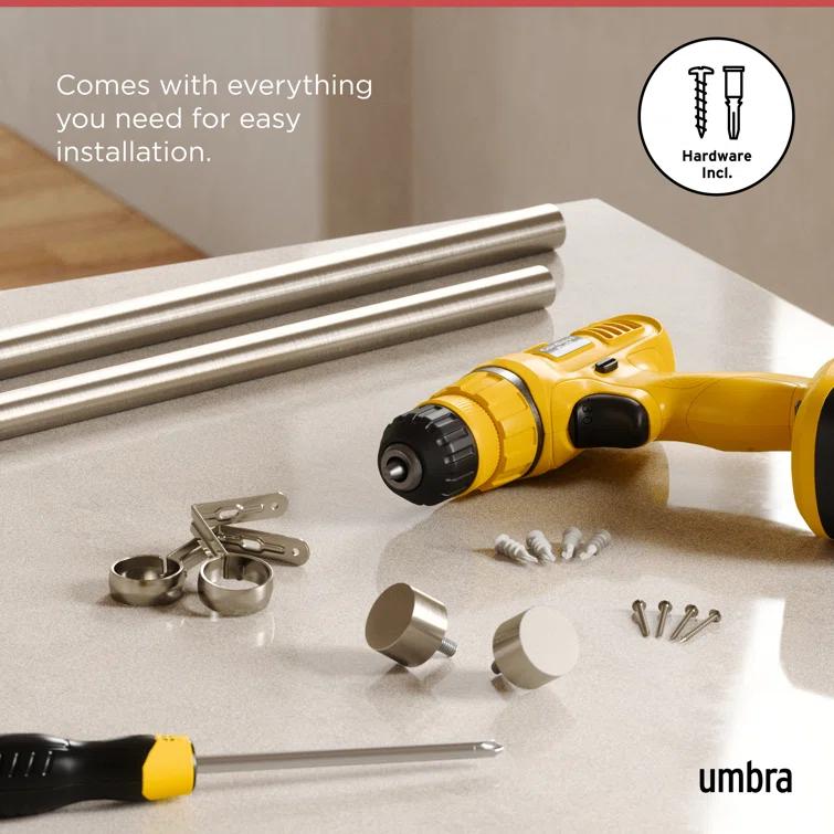 Umbra CAPPA Adjustable Single Steel Curtian Rod