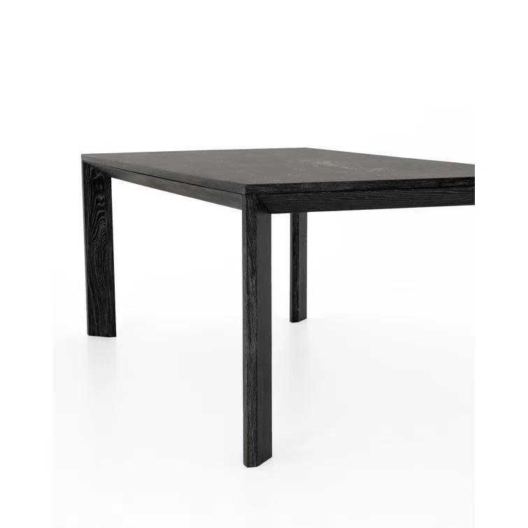 Black-Washed Oak Rectangular Dining Table with Bluestone Inset