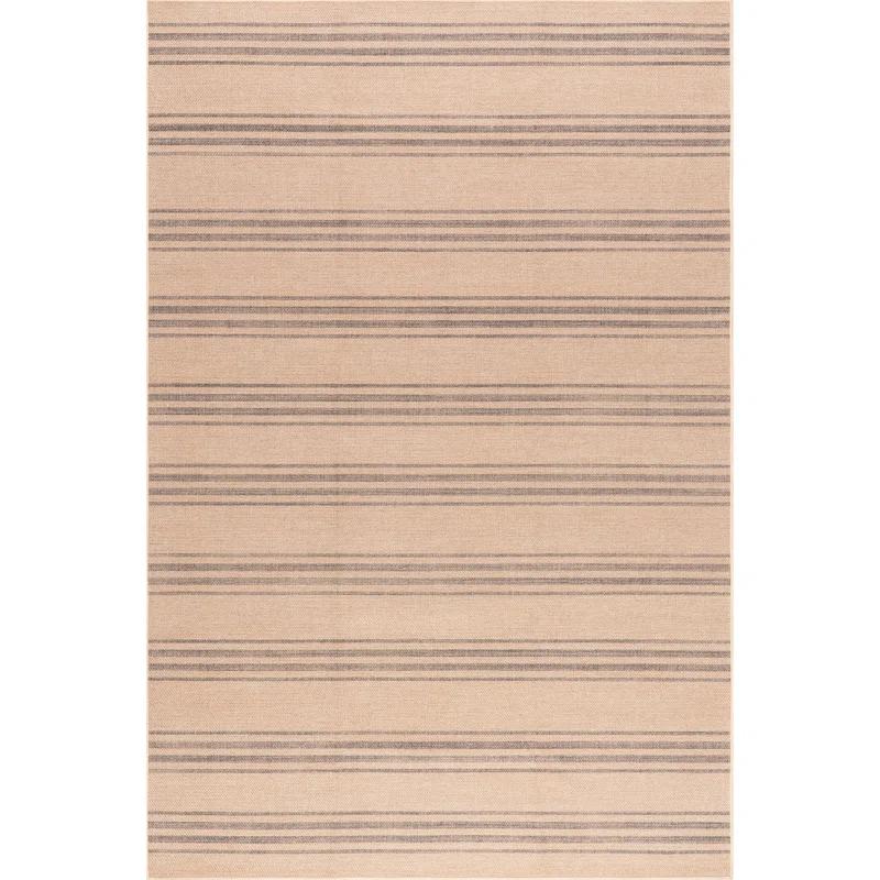 Bungalow Rose Hassell Lavina Striped Easy 100% recycled polyester Machine Washable Area Rug