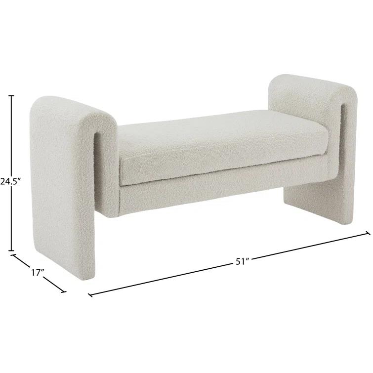 Wrought Studio™ Hiroyasu Upholstered Boucle Bench