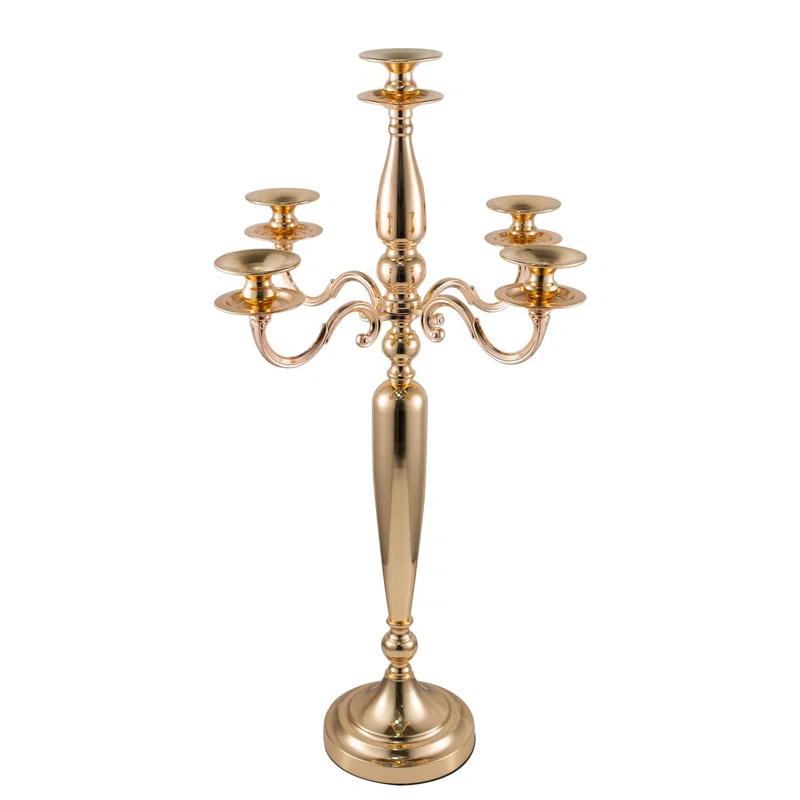 5 Arm Candelabra Candle Holder,  Candlestick Holder For Wedding Table Centerpieces, Halloween Christmas Decorative Candelabra Candlestick