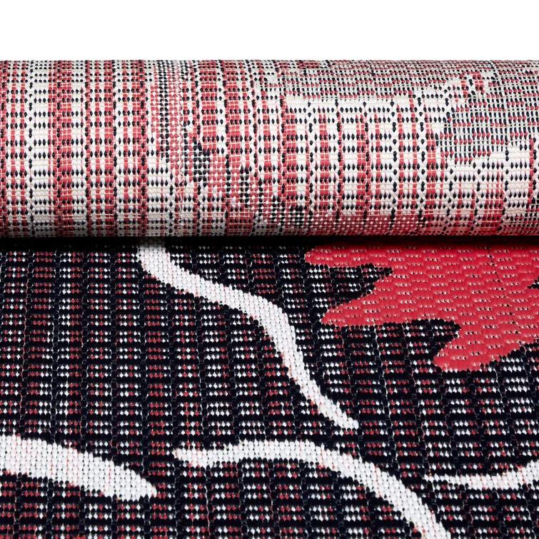 Vera Bradley Floral Black/Red Indoor / Outdoor Area Rug