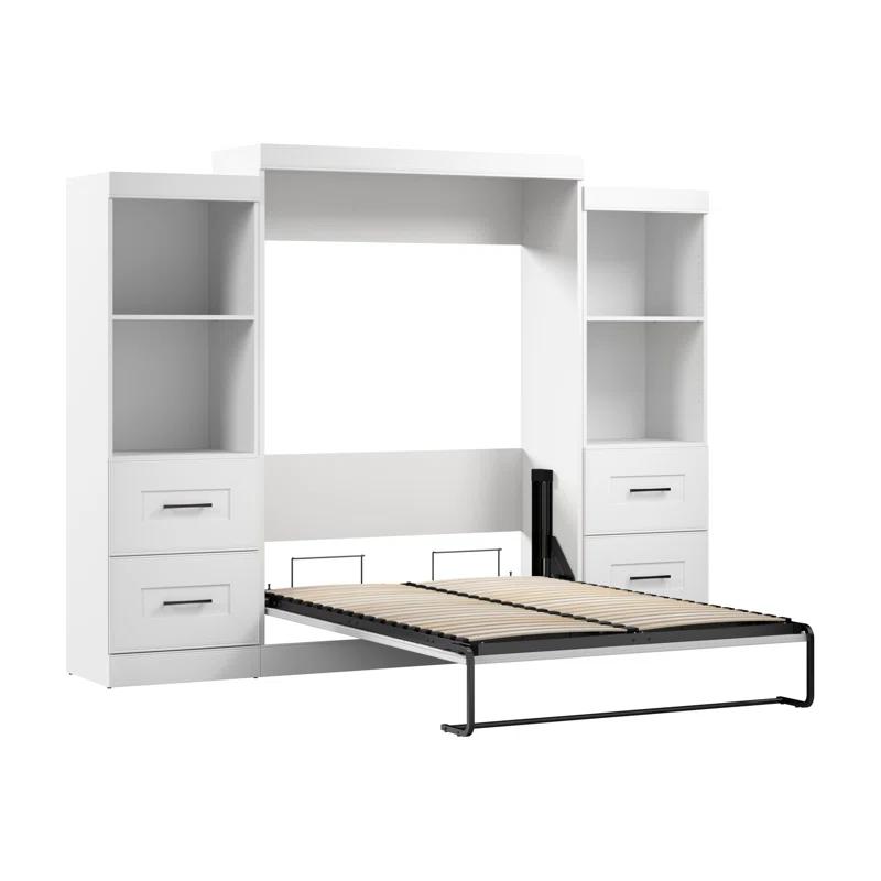 Bestar Edge Murphy Storage Bed and Shelving Units with Drawers