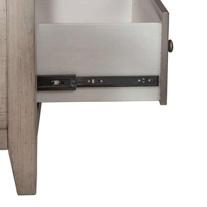 Dynoson Ivy Hollow 3 Drawer Bedside Night Stand With Charging Station