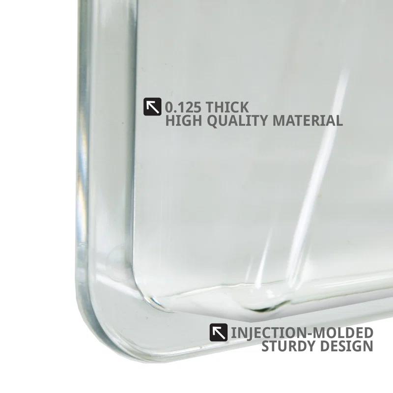 Azar Displays Clear Plastic Wall Mount File Holder with Magnets, 4-Pack (Set of 4)