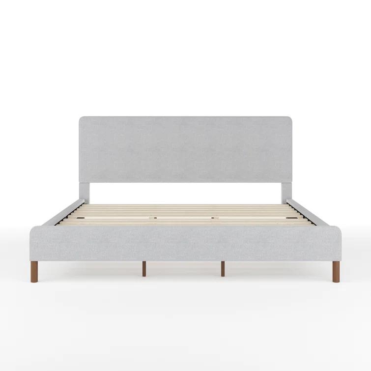Martha Stewart Martha Stewart Britta Upholstered Platform Bed With Piped Detail Headboard
