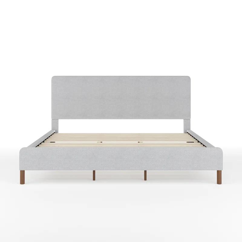 Martha Stewart Martha Stewart Britta Upholstered Platform Bed With Piped Detail Headboard