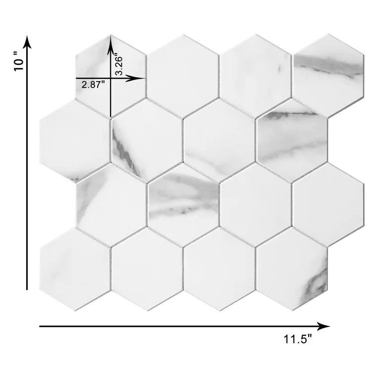 Avant Decor 3.27'' W x 2.88'' L Engineered Stone Peel and Stick Mosaic Tile