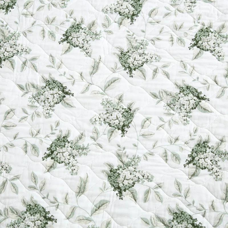 Laura Ashley Laura Ashley Portland Floral Cotton Reversible Green Quilt Set