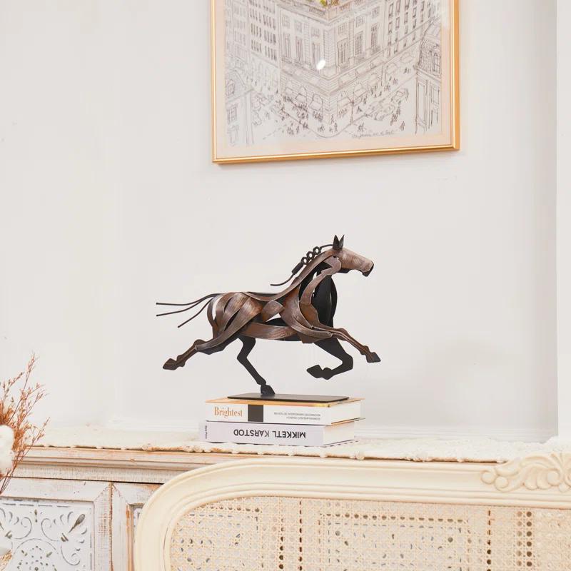 Loon Peak® Loon Peak® Handmade Metal Horse Statue Sculpture Décor for Horse Lovers Gifts