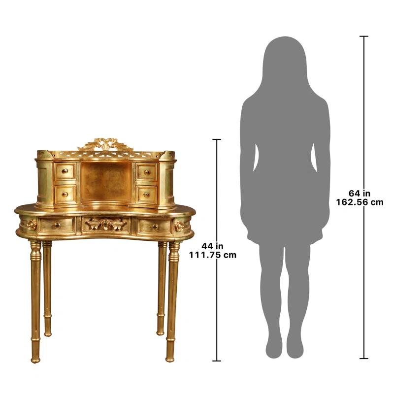 Design Toscano Lady Constance Curved Solid Wood Writing Desk