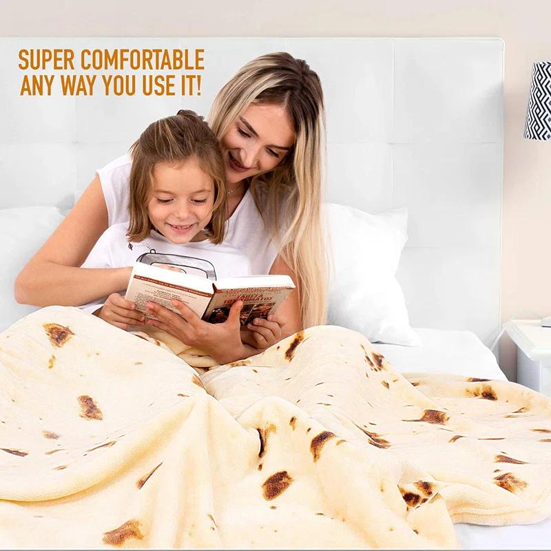Zulay Kitchen Tortilla Blanket Double Sided Polyester for Adult and Kids Machine Washable