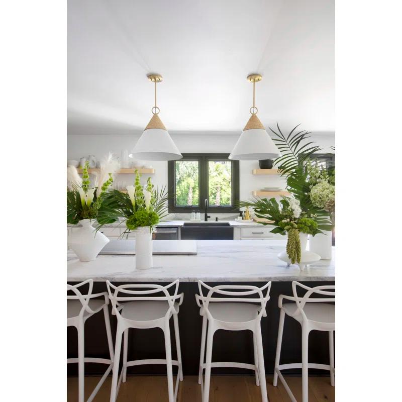 Rooney Pendant Light - White and Natural / 18"