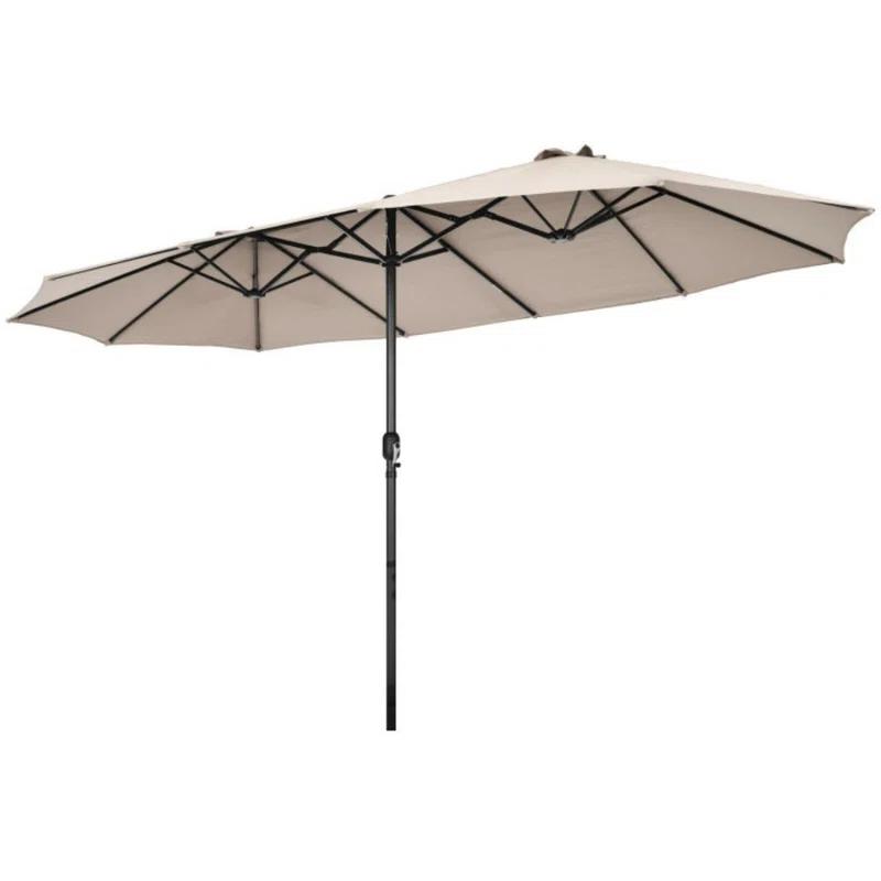 Latitude Run® 15 Feet Patio Double-Sided Umbrella With Hand-Crank System