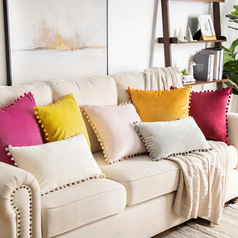 Phantoscope Pom Pom Cover Pillow Cover (Set of 2)