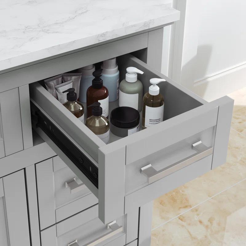 Poitra 48'' Single Bathroom Vanity with Engineered Marble Top