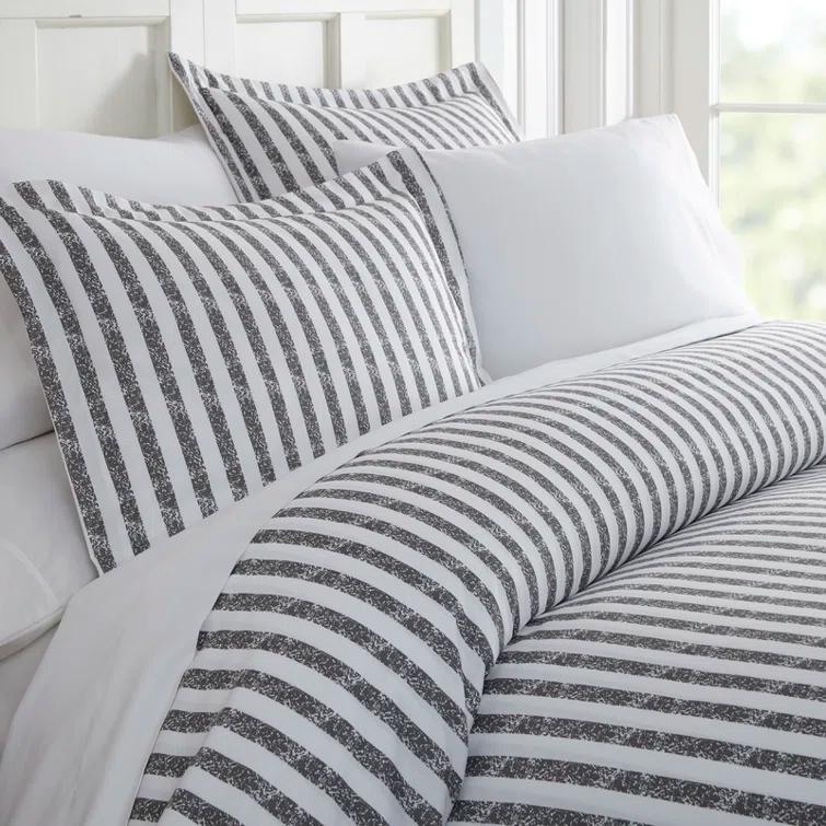 Becky Cameron 3 Piece Rugged Stripe Pattern Duvet Cover Set