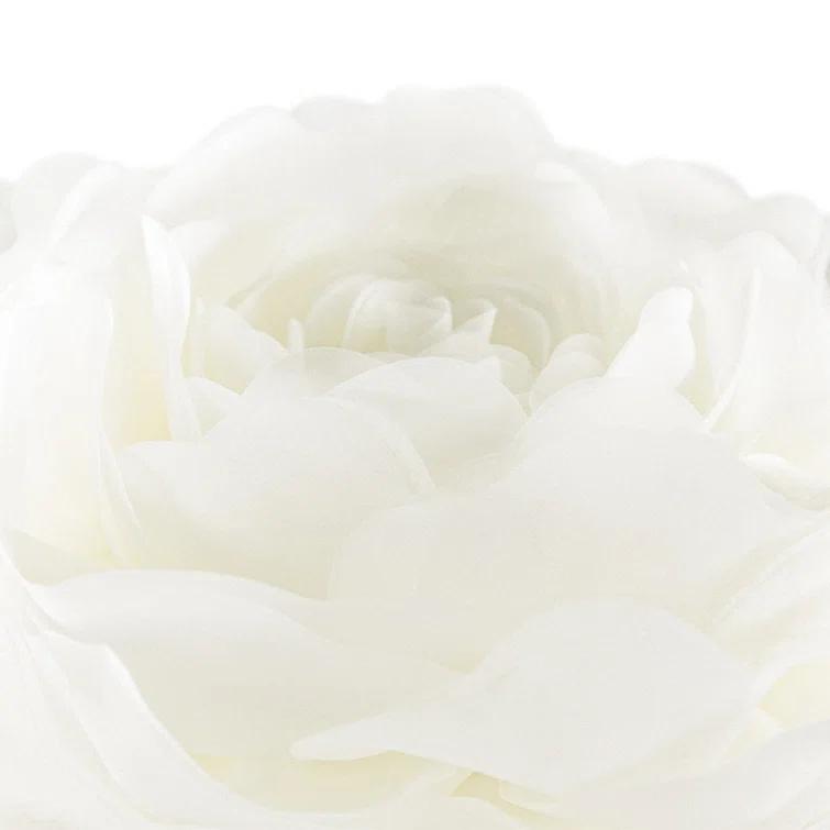 JWH Simulation Rose Flower Throw Pillow Decorative Round Floral Accent Pillow Cover & Insert