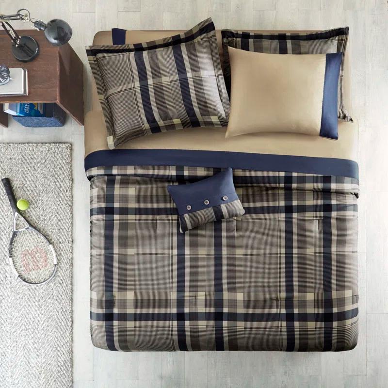 Intelligent Design Robbie Plaid Comforter Set with Bed Sheets