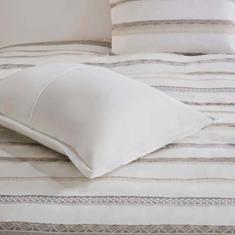 510 Design Langley 3 Piece Clipped Jacquard Duvet Cover Set