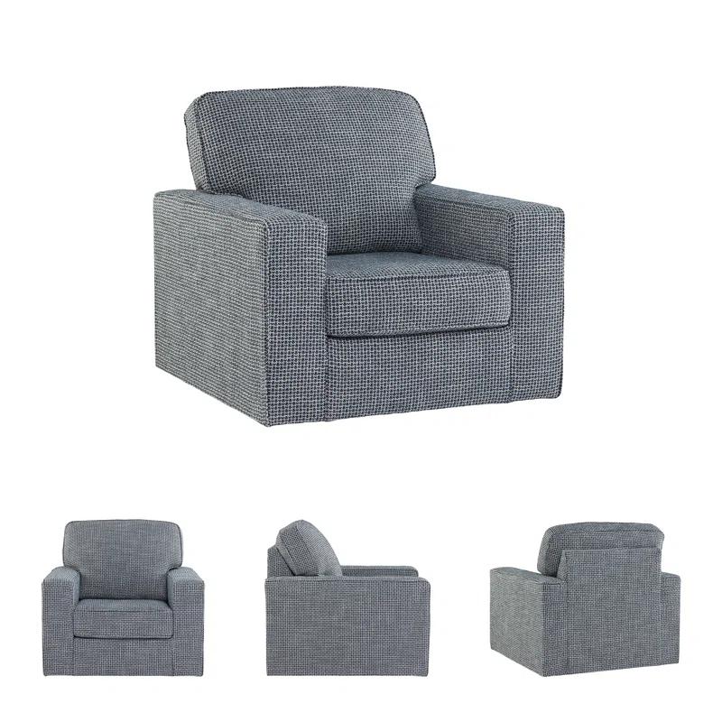 Ebern Designs Deivydas Upholstered Swivel Armchair