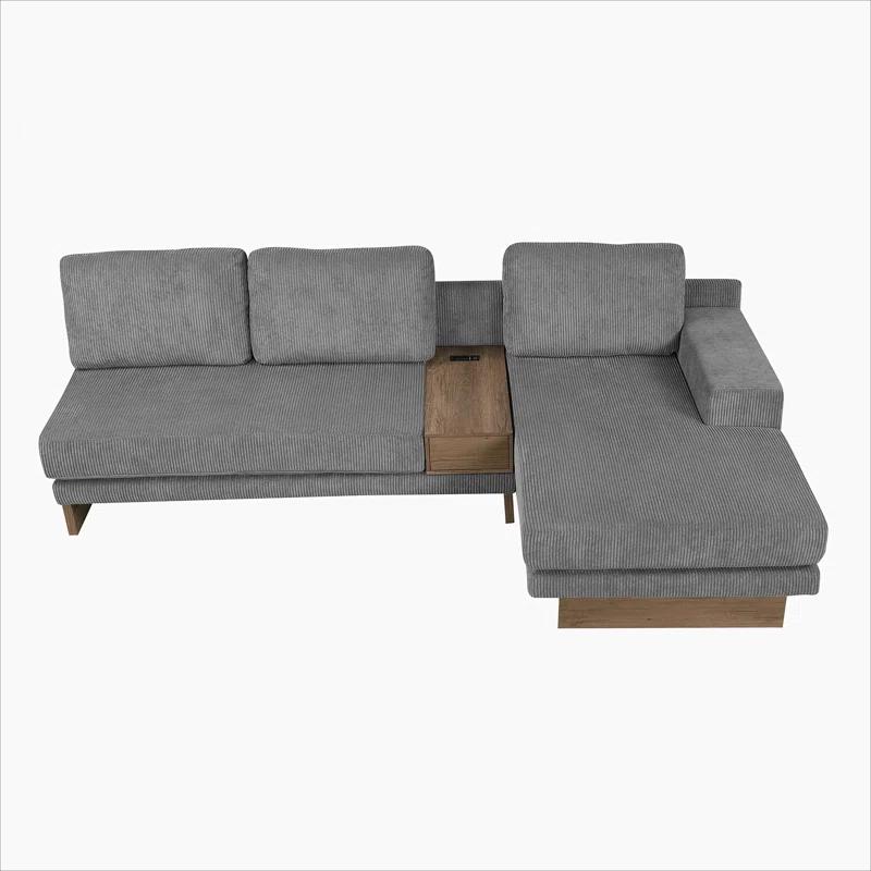 Beachcrest Home™ Doucette Modern Sofa 114" L-Shaped Sofa Sectional Sofa With Two USB Ports And Two Power Sockets