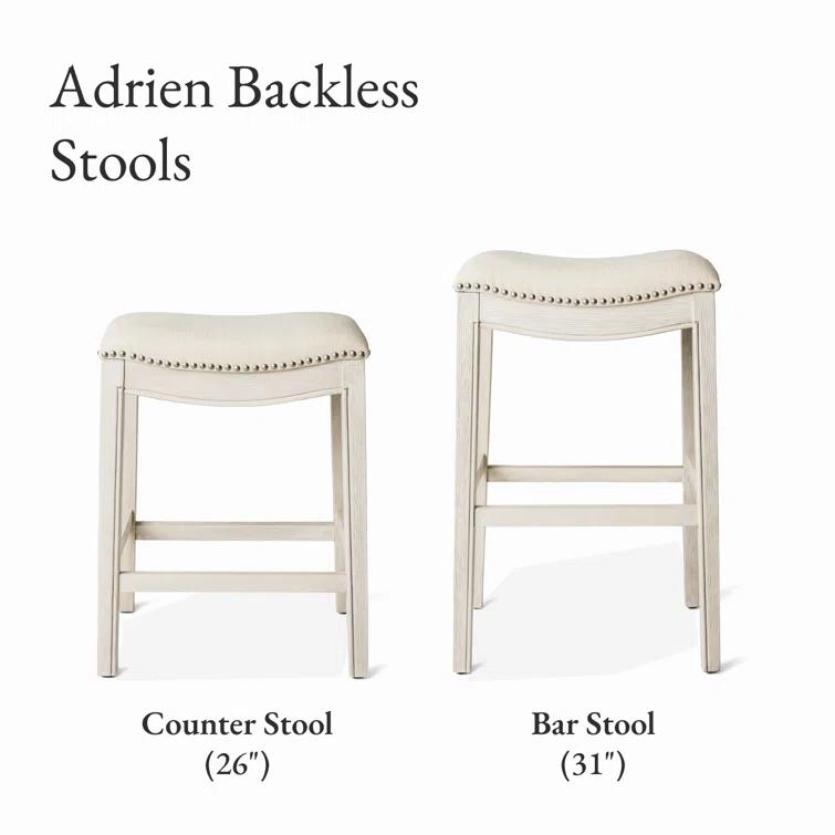 Maven Lane Adrien Saddle Barstool with Vegan Leather Upholstery