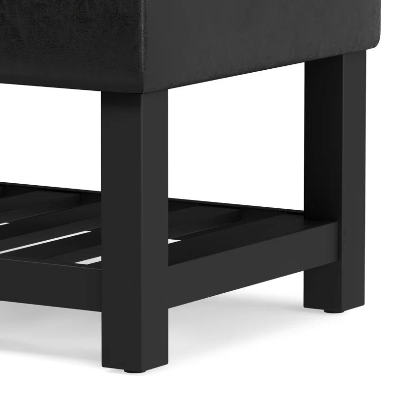 Simpli Home Cosmopolitan 44"W Transitional Tufted Storage Ottoman Bench with Lift Top