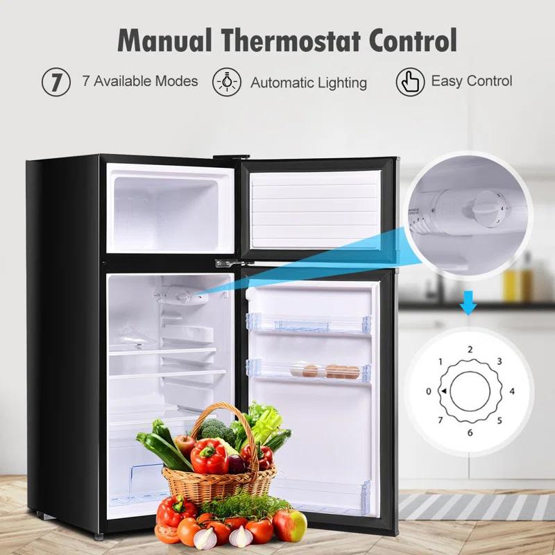 Giantex Giantex 3.4 Cubic Feet Freestanding Mini Fridge with Freezer