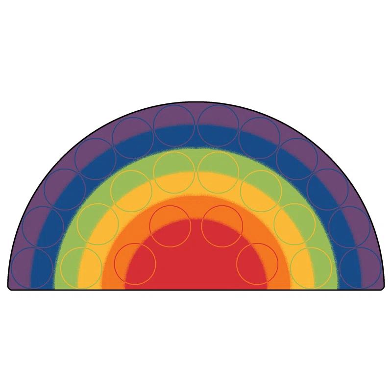 Carpets for Kids Rainbow Rows Seating Premium Tufted Multi Color Area Rug