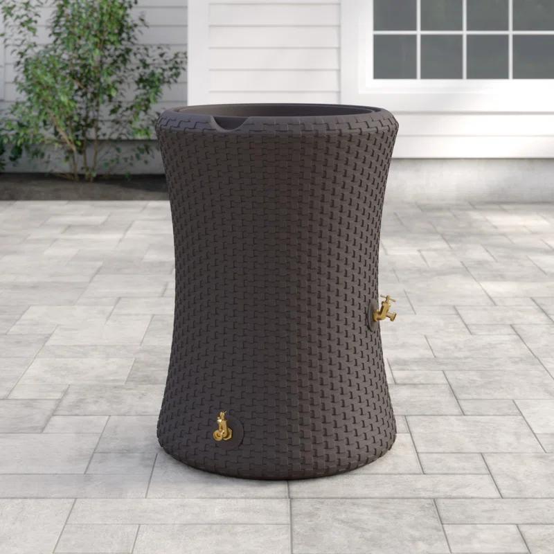 Good Ideas Good Ideas 50 Gallons Plastic Drainable Dual Overflow Planter Rain Barrel