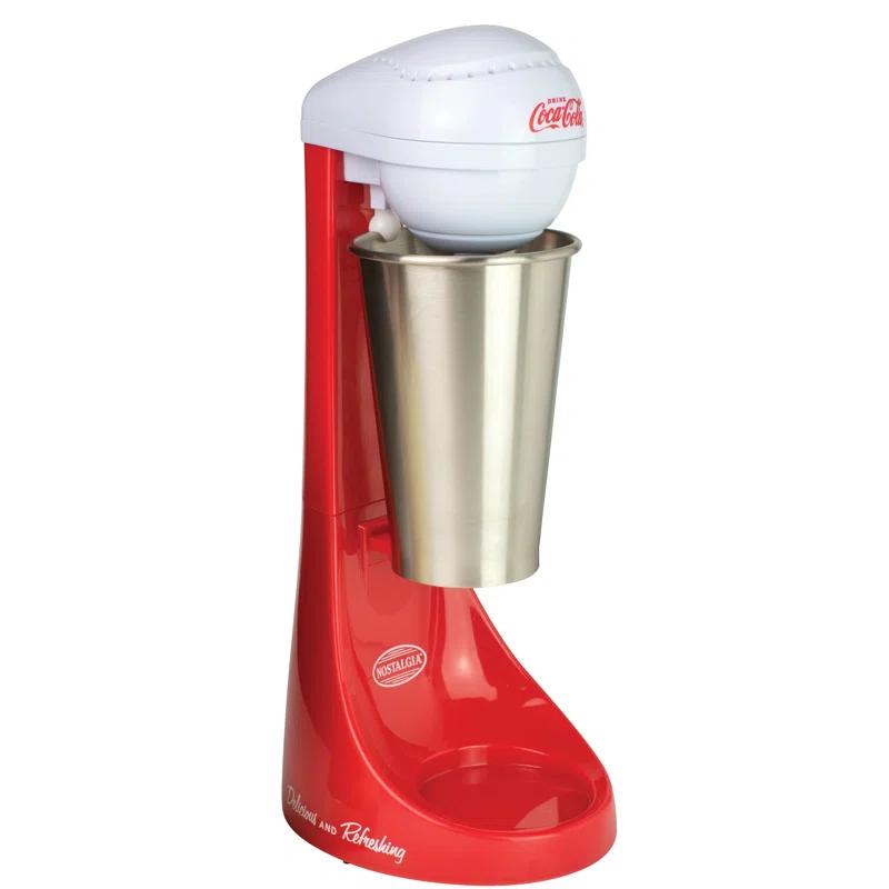 Nostalgia Nostalgia Two-Speed Electric Coca-Cola Limited Edition Milkshake Maker and Drink Mixer, Includes 16-Ounce Stainless Steel Mixing Cup & Rod